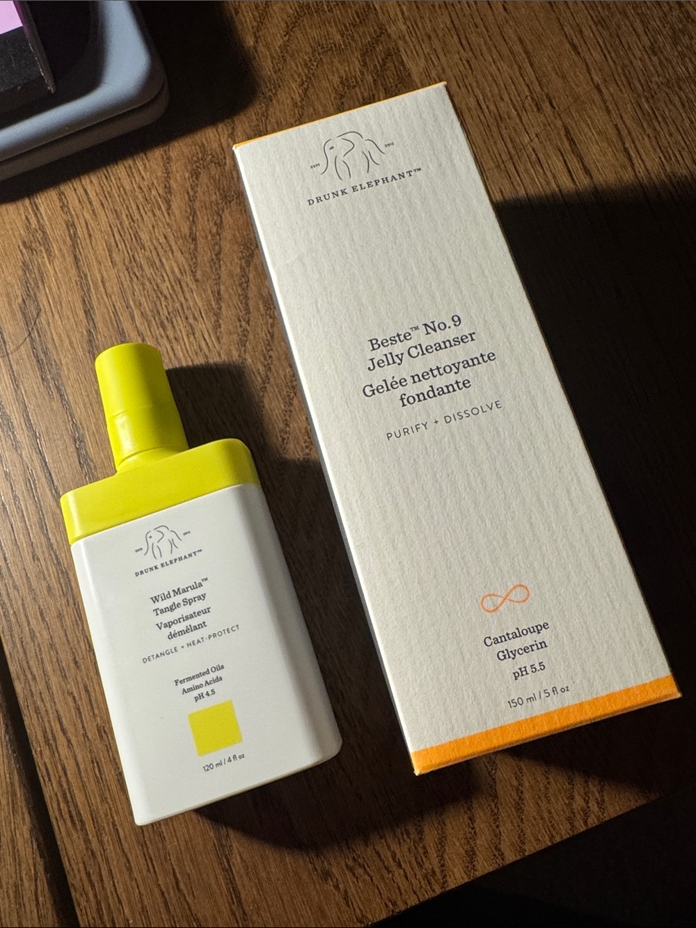 Brand new Drunk Elephant cleanser and Tangle spray set of 2